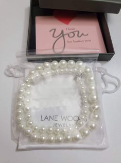 Pearl Strands Necklace: White Round Gradual Pearl Fashion Jewelry Wedding Gifts for Women Mother Brides Men BRANDNEW Thumbnail