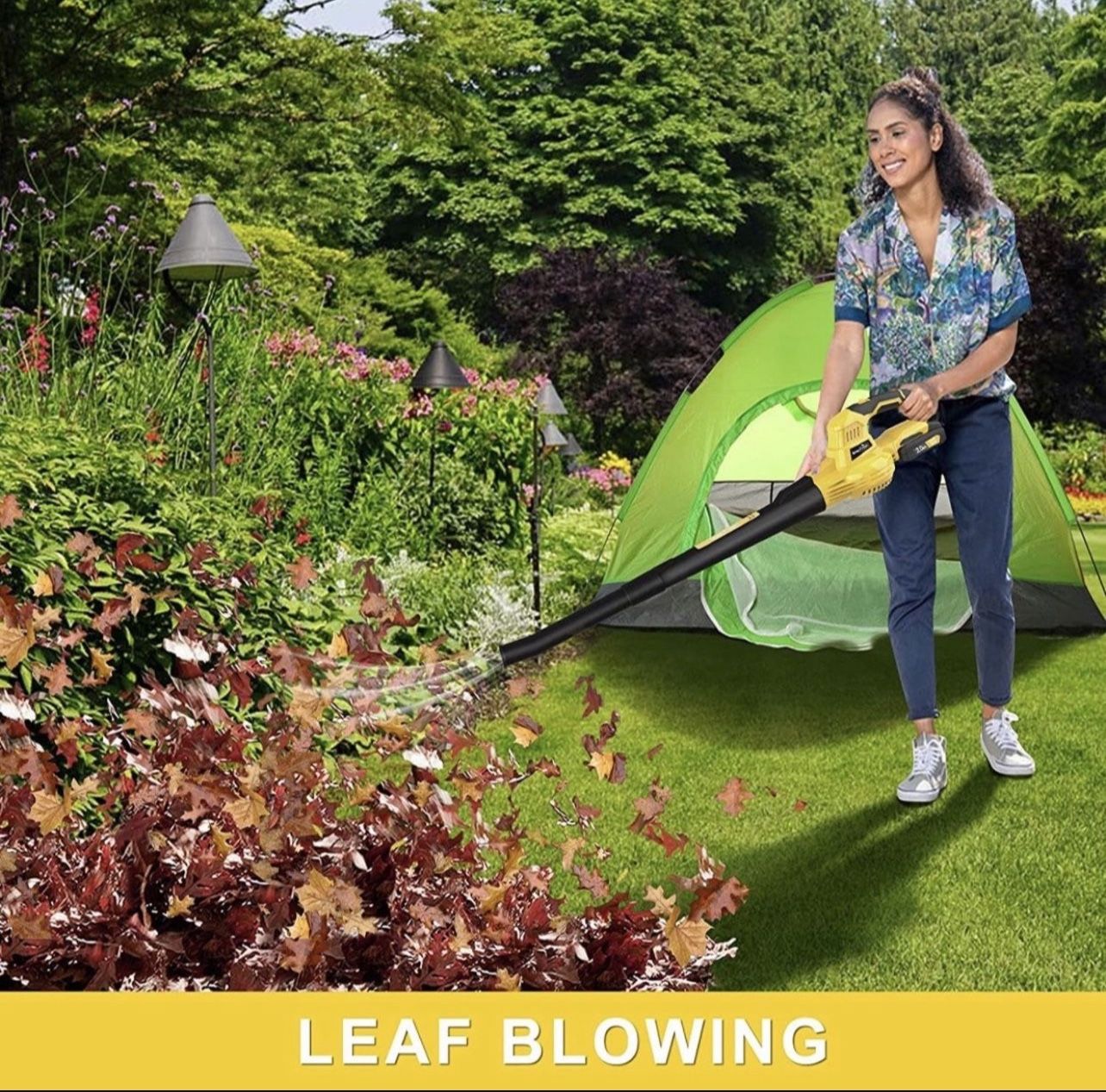 SnapFresh Leaf Blower - 20V Leaf Blower with Battery & Charger, Leaf Blower Cordless for Lawn Care, Electric Leaf Blower Battery Powered for Snow blow