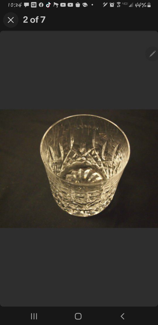 WATERFORD Crystal LISMORE 9 oz OLD FASHIONED 3-1/4" Rocks Glass Tumbler