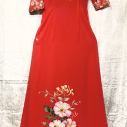 Traditional Vietnamese Silk Dress Size Small (Áo Dài Việt Nam) Thumbnail