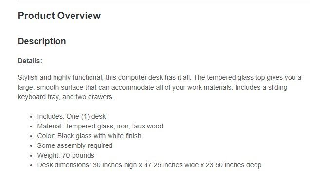 Tempered Glass Computer Desk