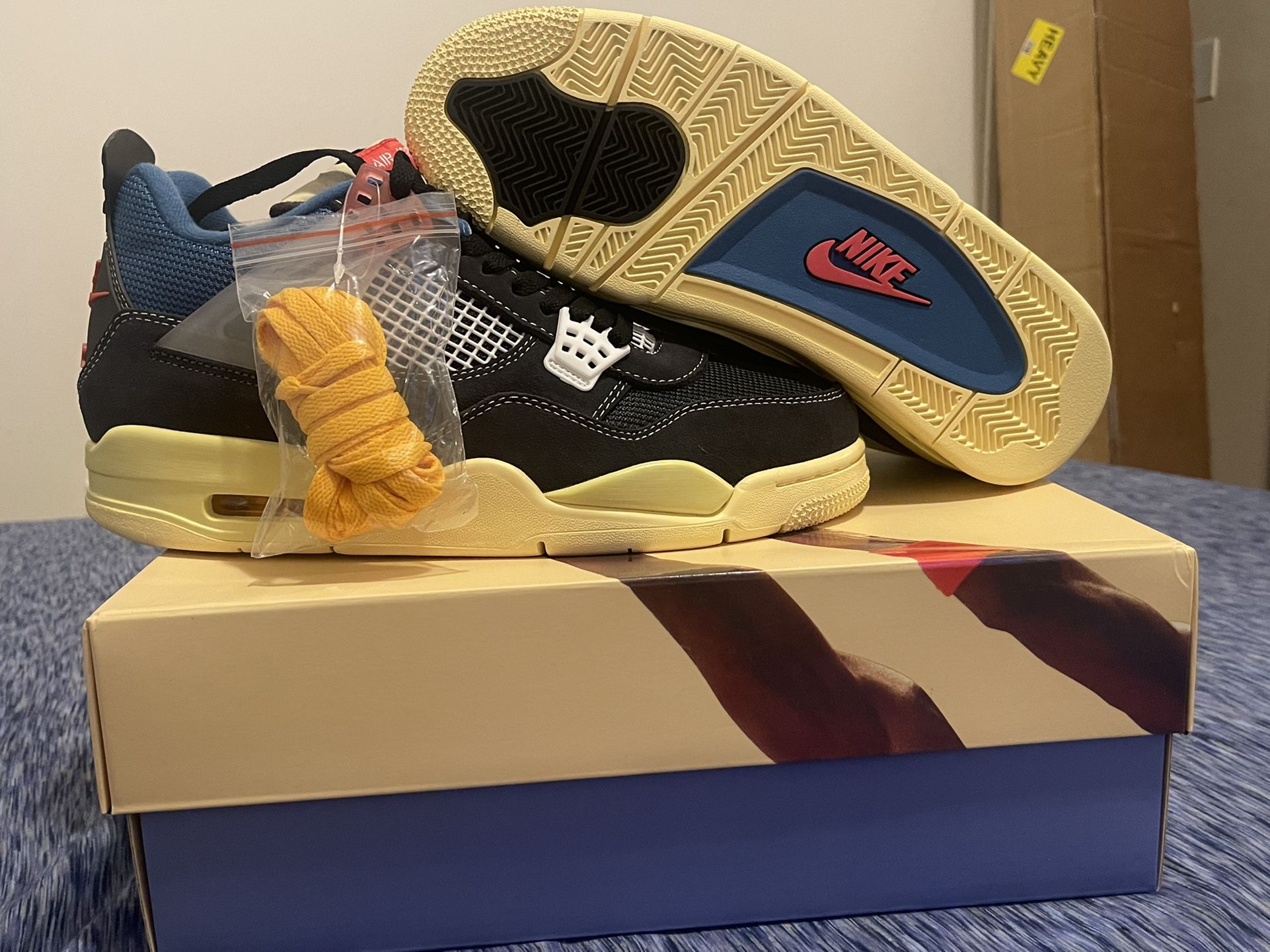 Jordan 4 Retro Union Off Noir Fresh Out The Box Band New