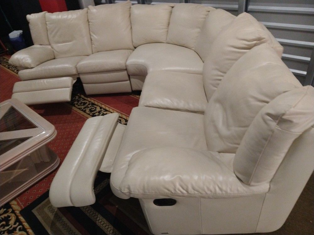 SOFA GENUINE 100% LEATHER RECLINER MANUAL.. DELIVERY SERVICE AVAILABLE 🚚