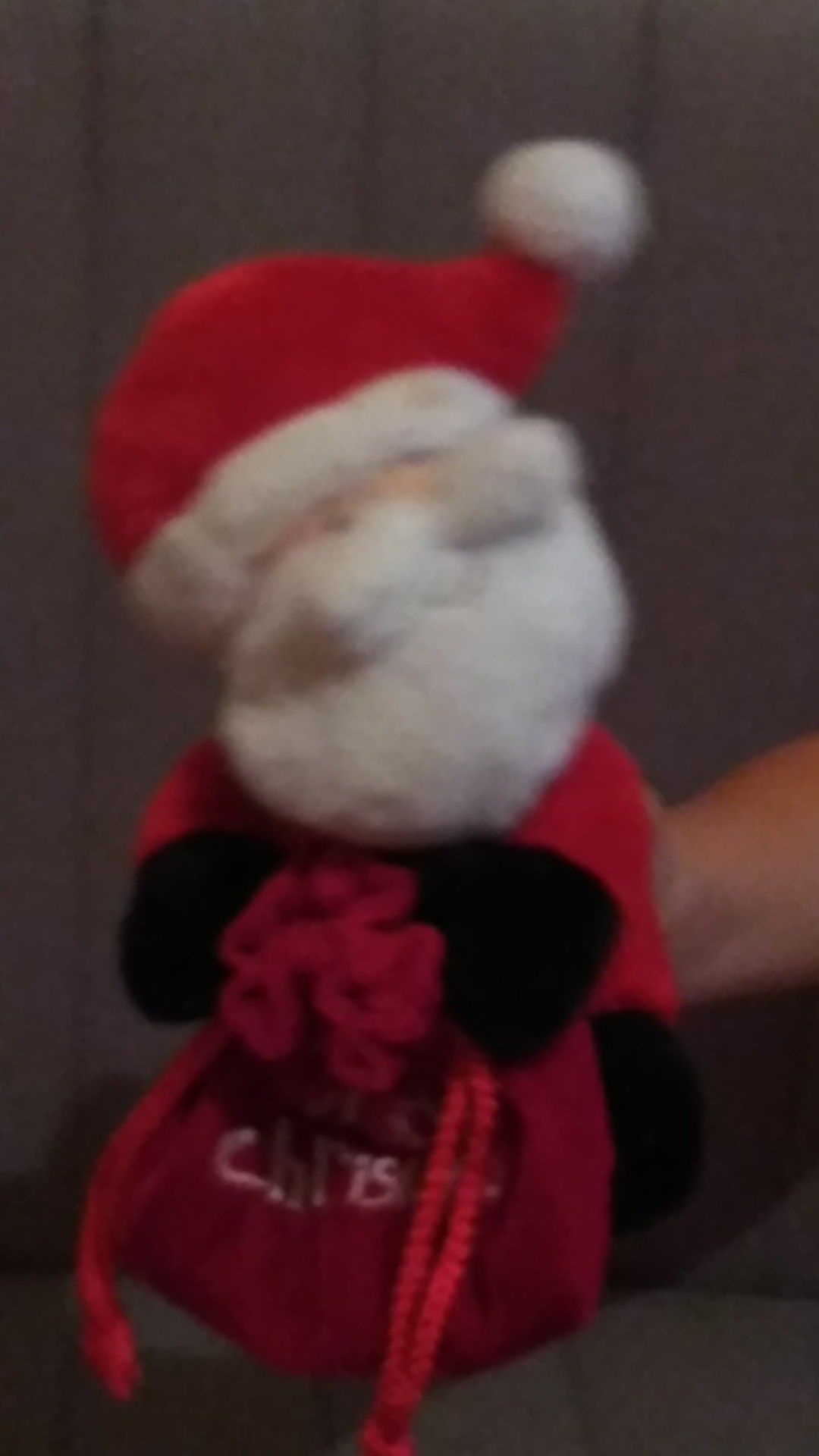 Santa w gift bag toy