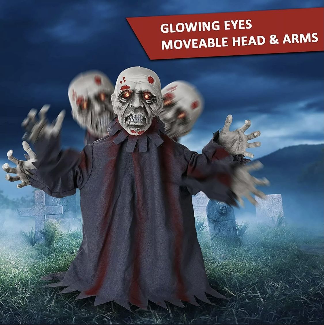 HXS Halloween Decorations Groundbreaker Zombie Halloween Props Animated Movable