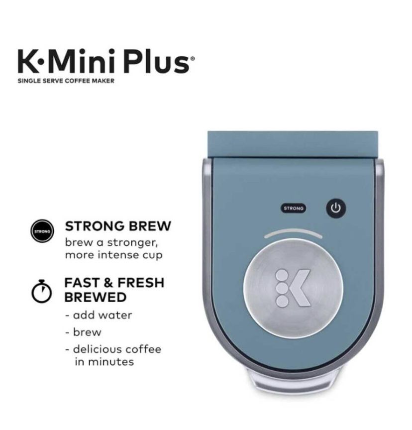 Keurig K-Mini Plus Coffee Maker, Single Serve K-Cup Pod Coffee Brewer, Comes With 6 to12 Oz Brew Size, K-Cup Pod Storage, and Travel Mug Friendly