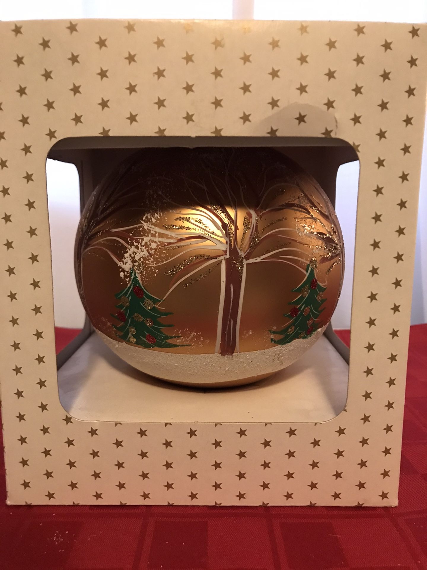 Giant Decorative Hand Made Christmas Ornament Trees and Snow