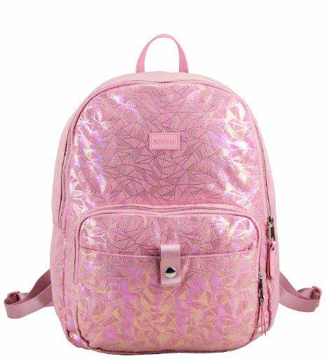 BODHI Light Pink Glittery Geometric Large Backpack