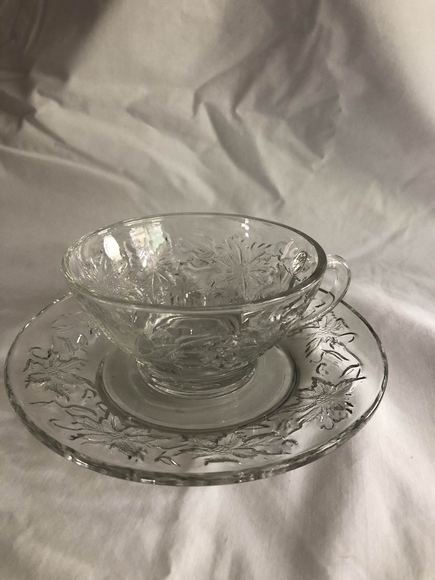 Princess House Poinsettia Teacups and Plate Set