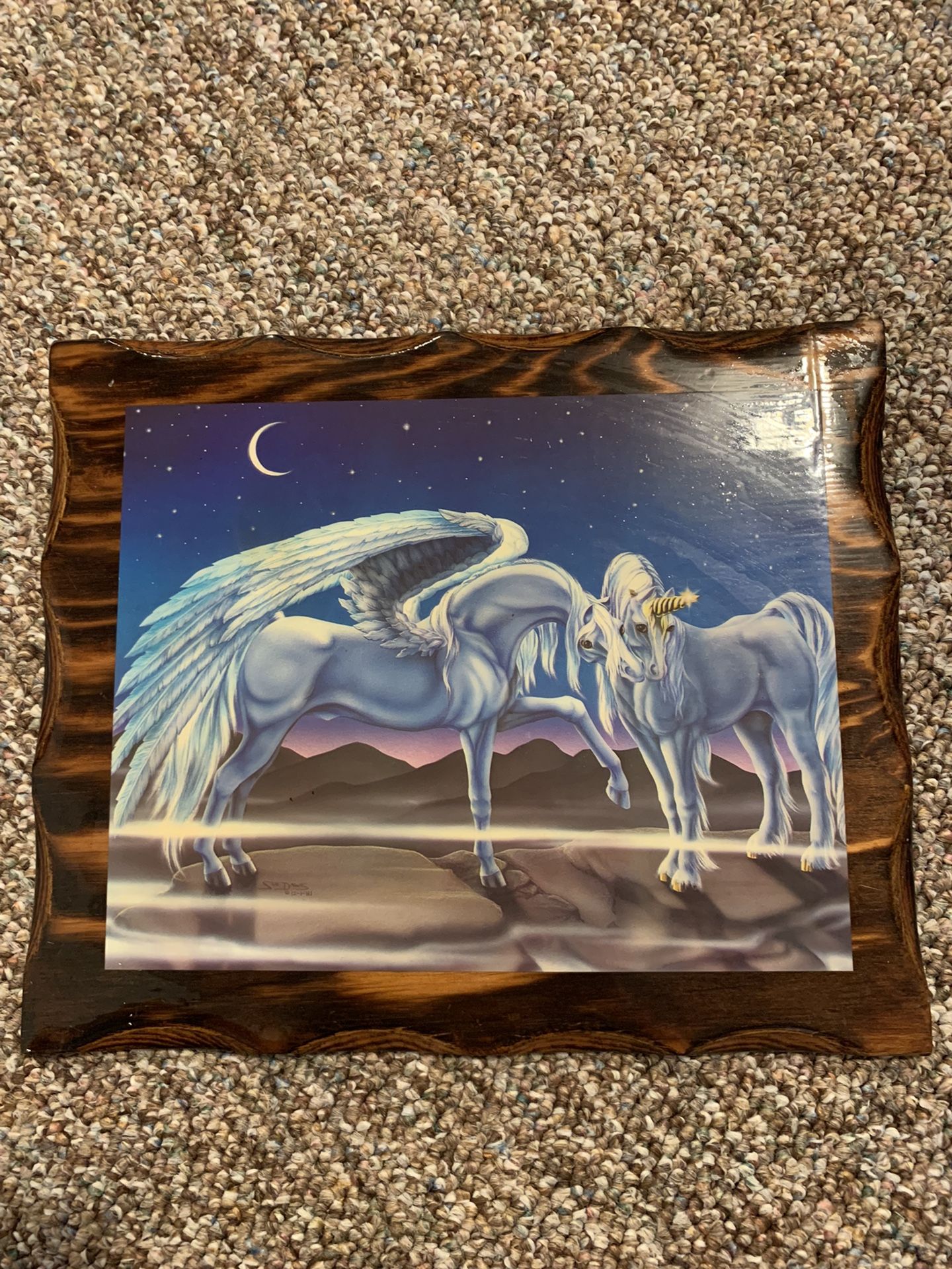 Vintage Magical Unicorn Wood Wall Art