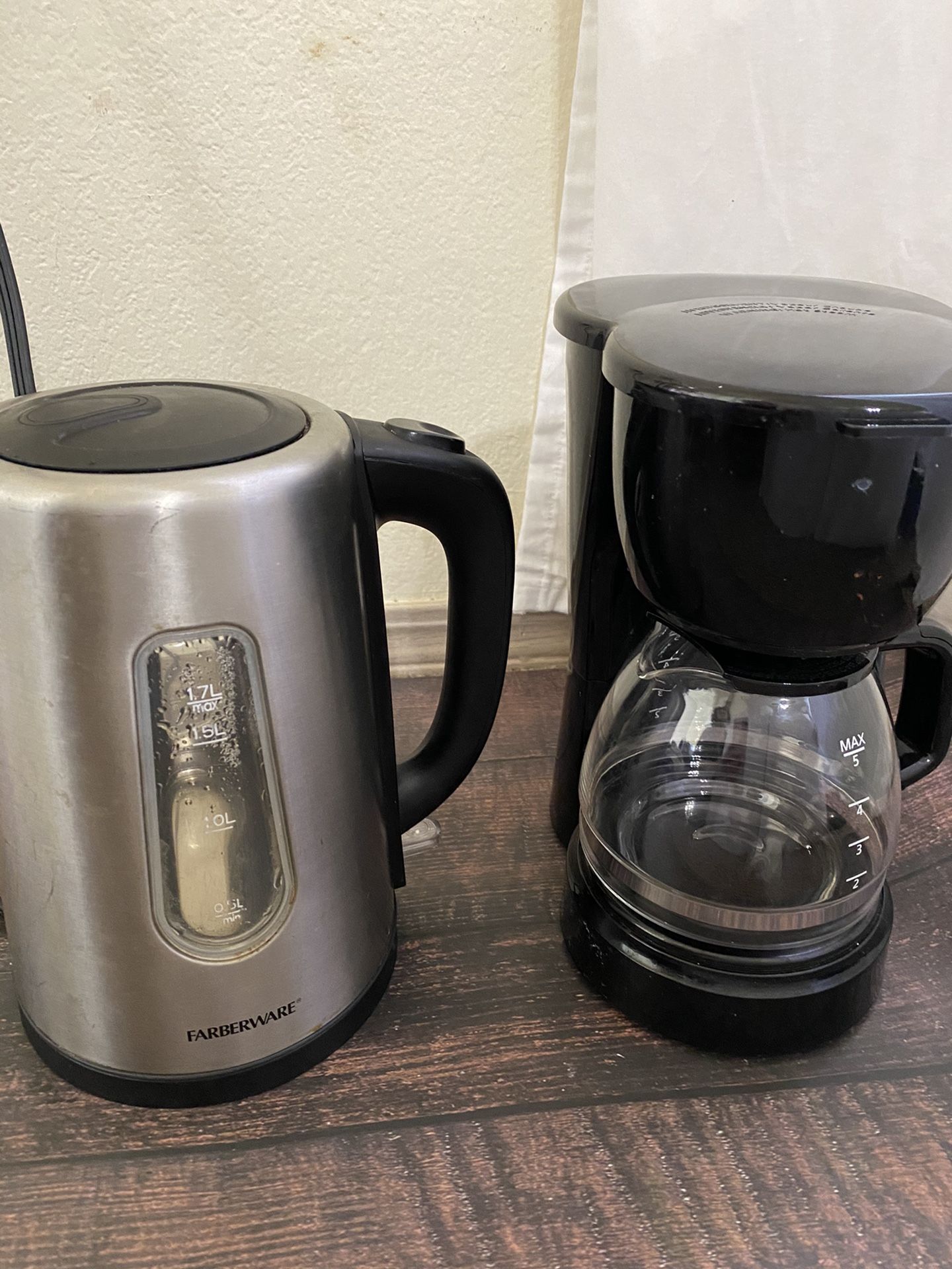 kettle and coffee maker