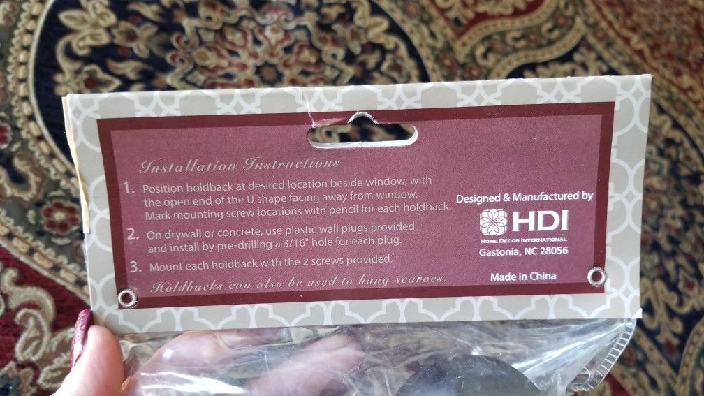 Chelsea Collection Drapery holdbacks for curtains Round Medallion (Set of 2) Black Matt