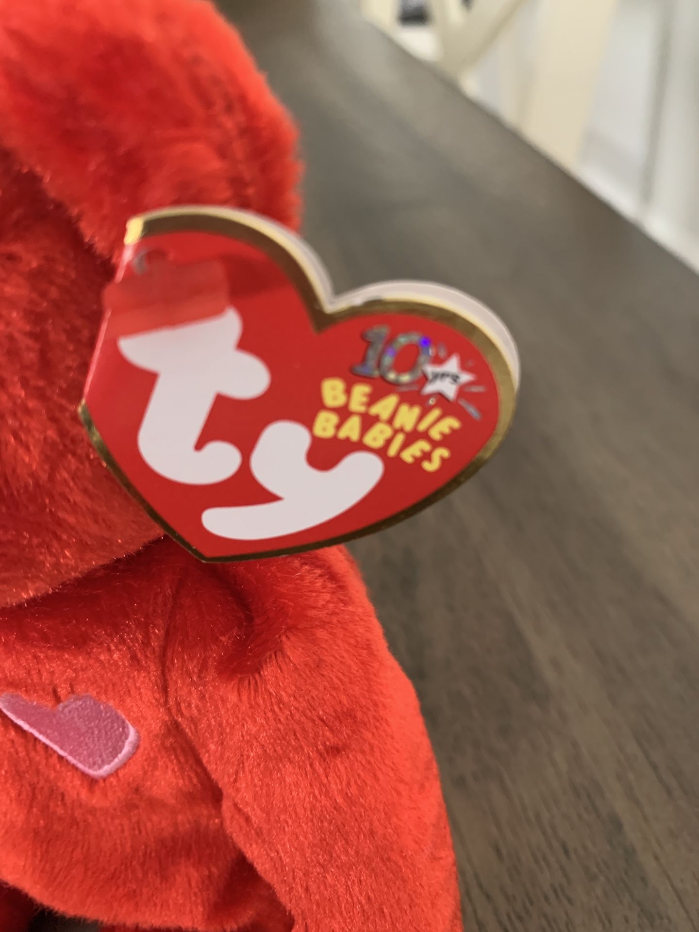 Ty Beanie Baby Kiss/e 10 Year Anniversary