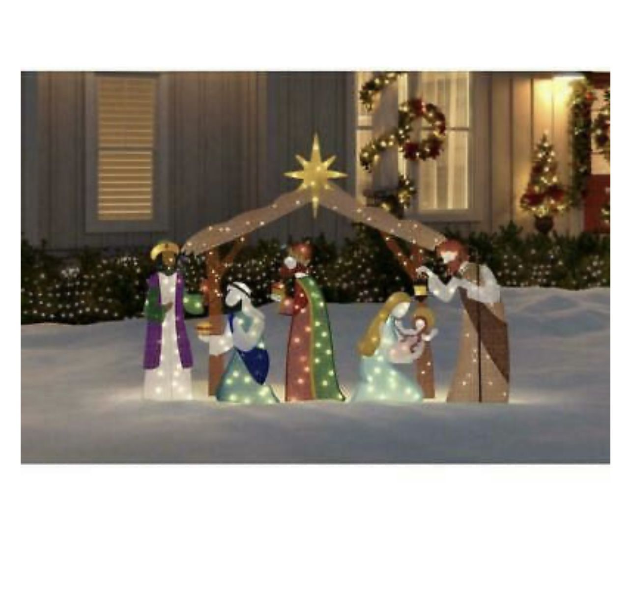 Home Accents Holiday LED Nativity Scene Yard Christmas Decor Yuletide Lane 6 ft for Sale in