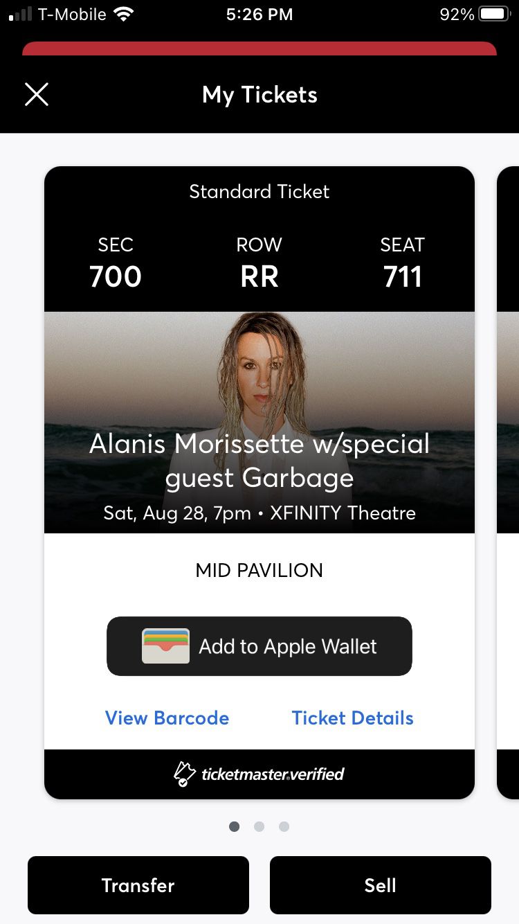 Alanis Morissette Tickets 8/28 Hartford