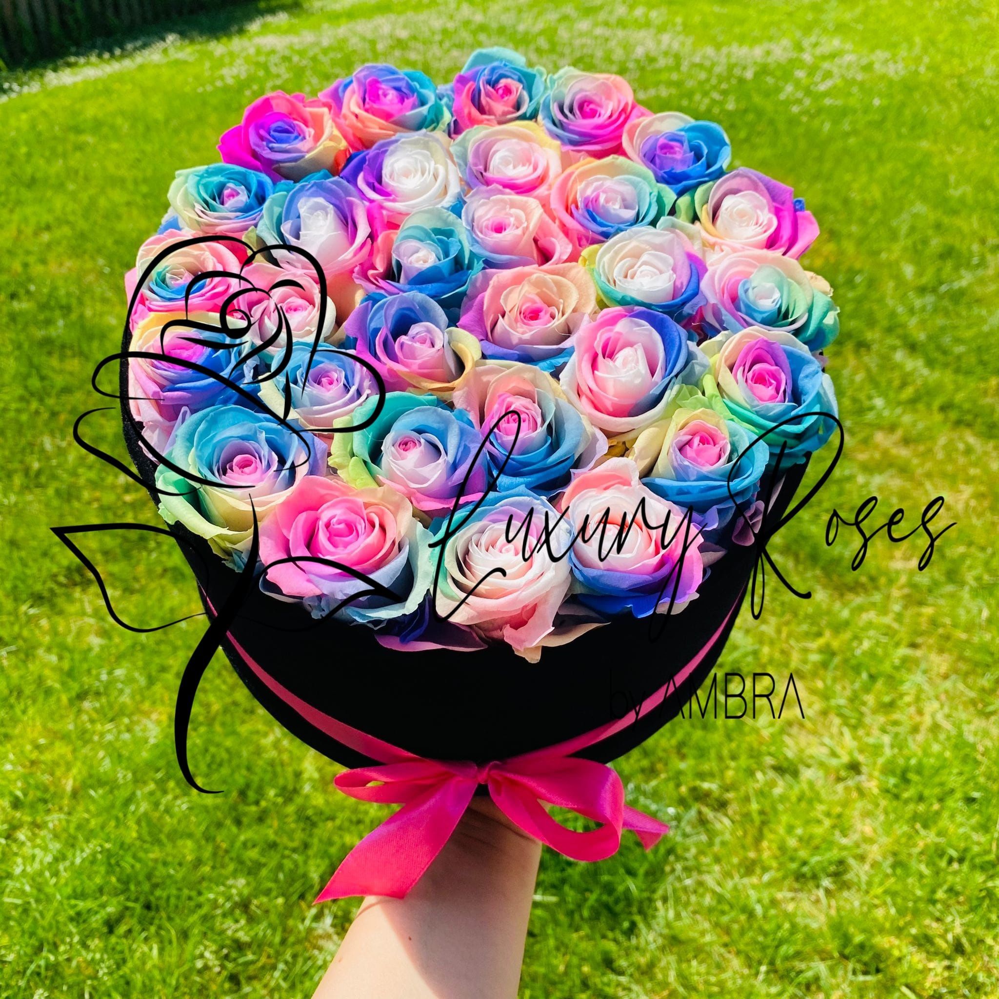 tie dye Eternal velvet box roses real preserved roses flowers immortal roses anniversary birthday immortal lasting Velvet Box Present