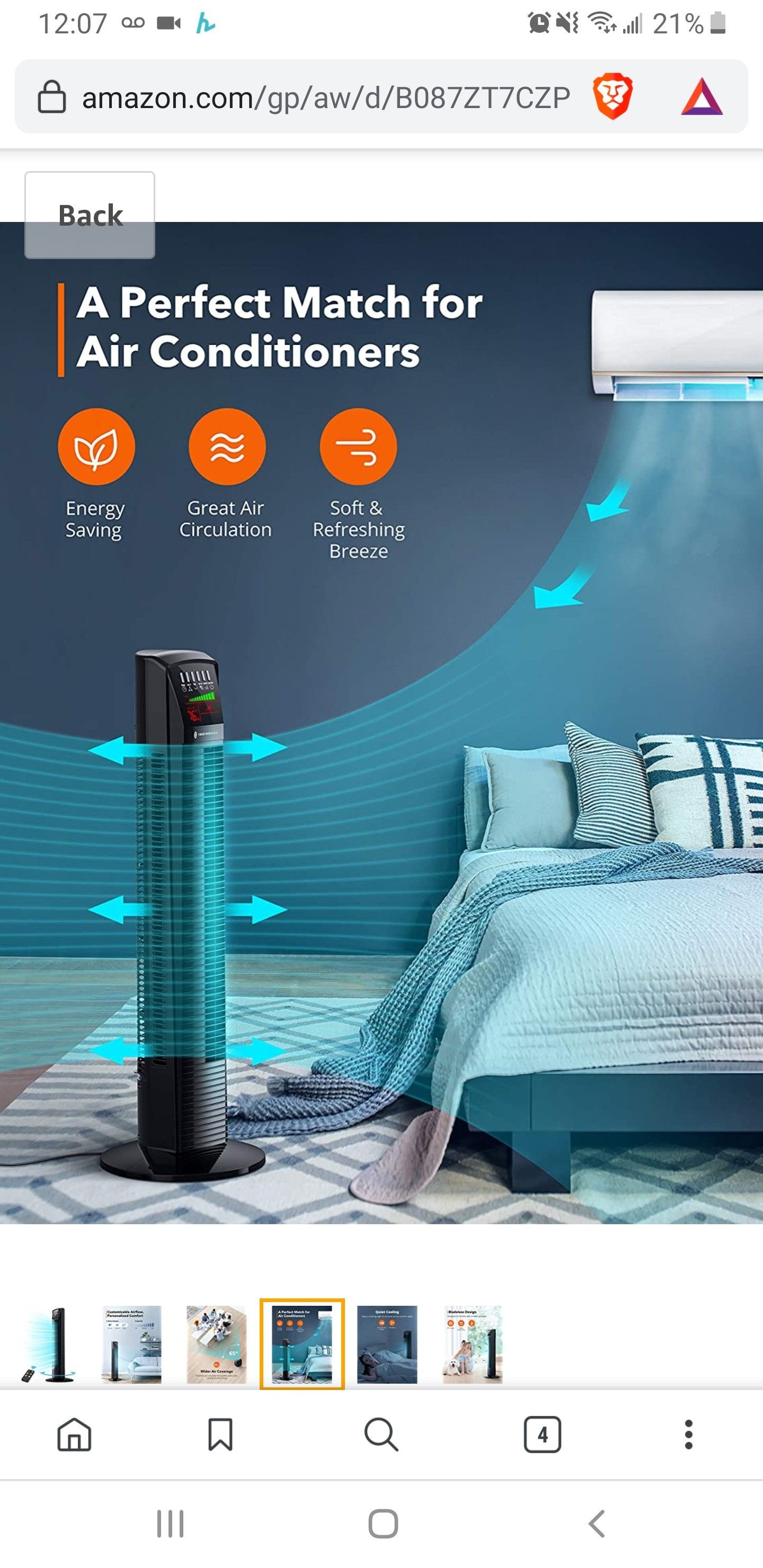 New in sealed box, Tower Fan Oscillating Fan Powerful Floor Fan with Remote and Large LED Display, 9 Modes, Easy Clean, Up to12H Timer Bladeless Fan