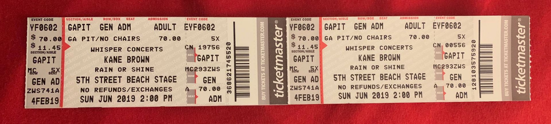 County concert tickets