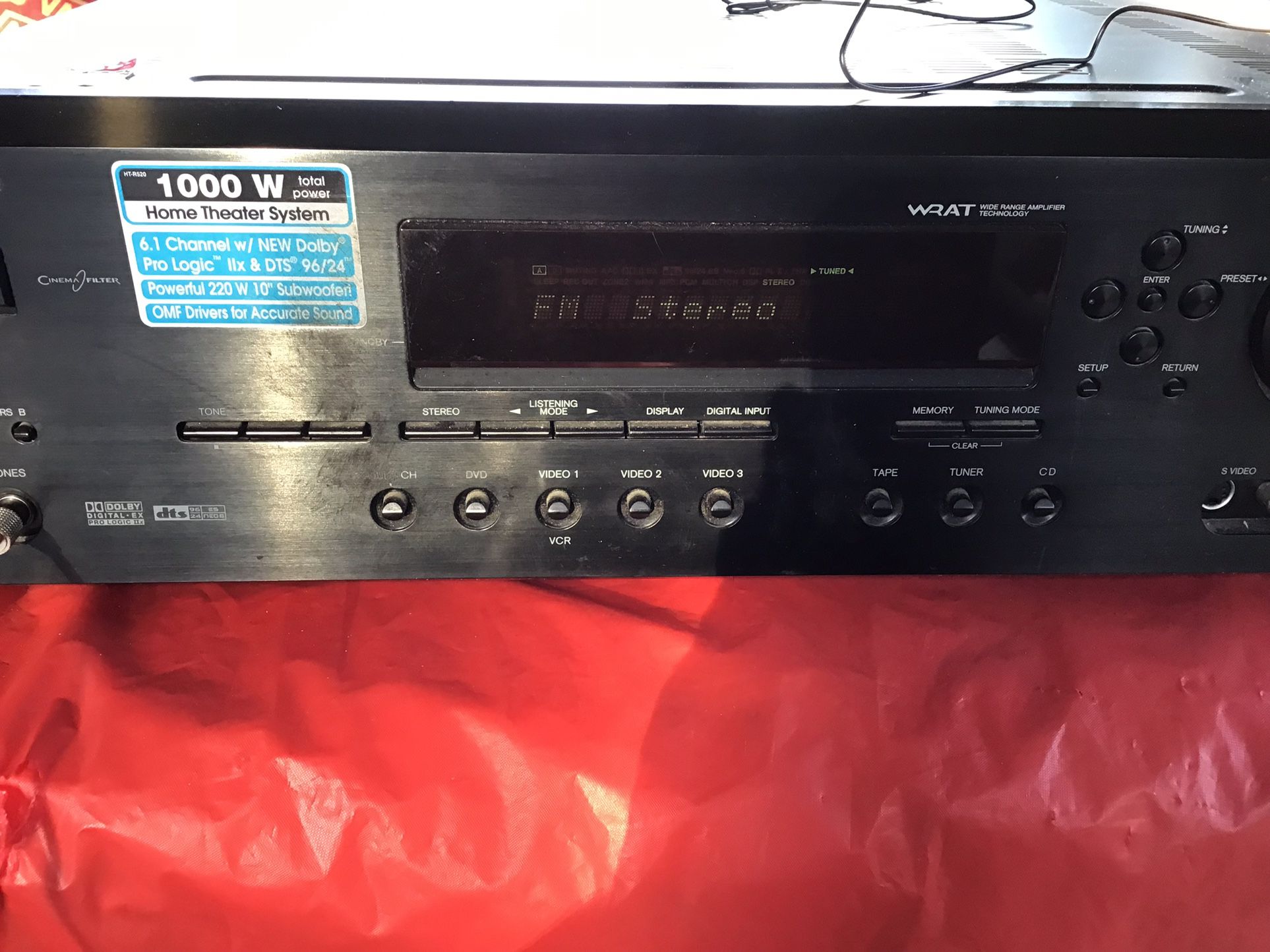 Onkyo HT-R520 Previously on tested a FM black Vintage Video one and two DVD cd output 