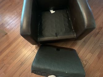 Brown Faux Leather Armchair  Thumbnail