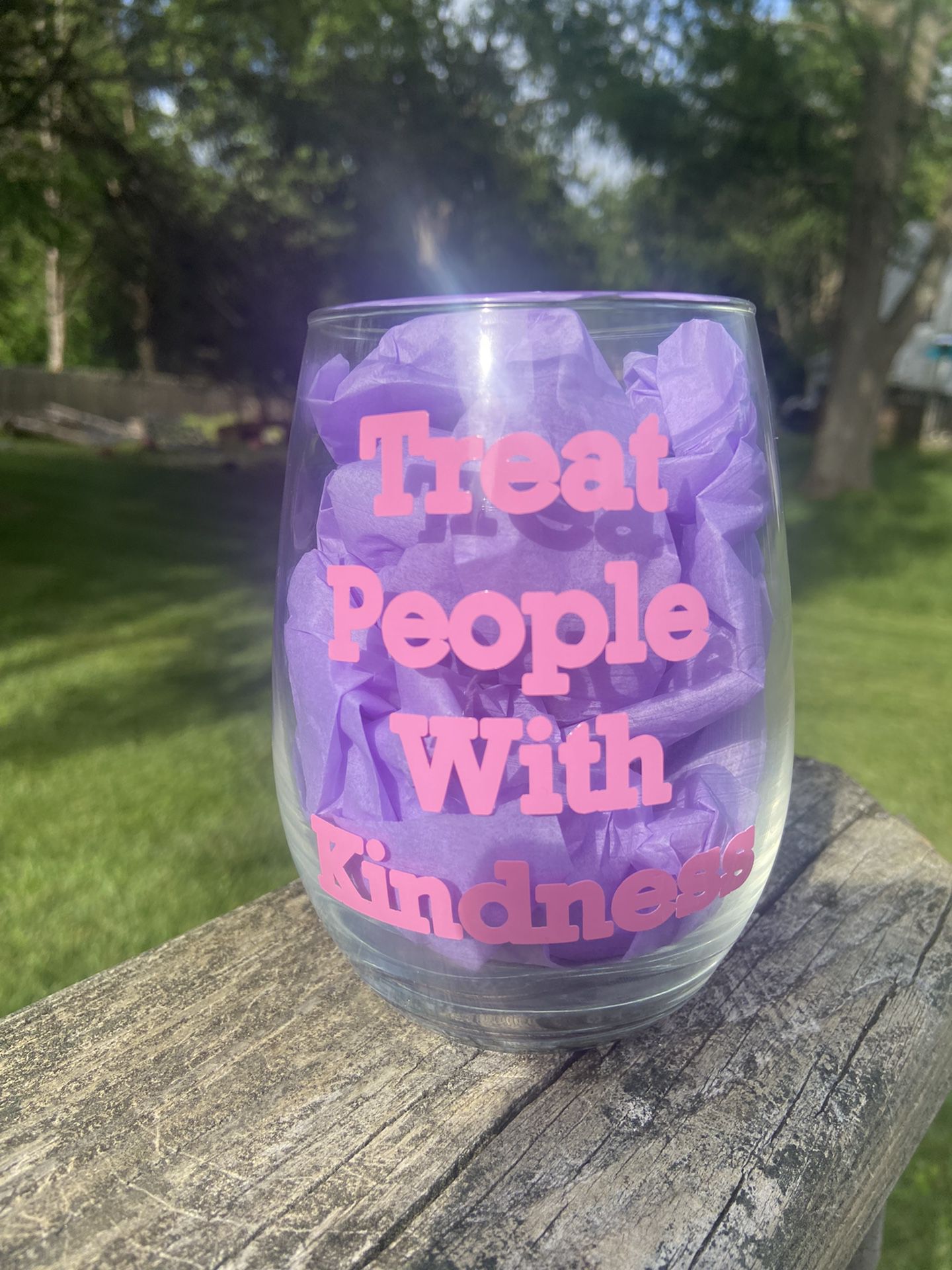 Treat People With Kindness Glass Cup