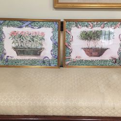 2 Beautifully Framed Topiary Prints Thumbnail