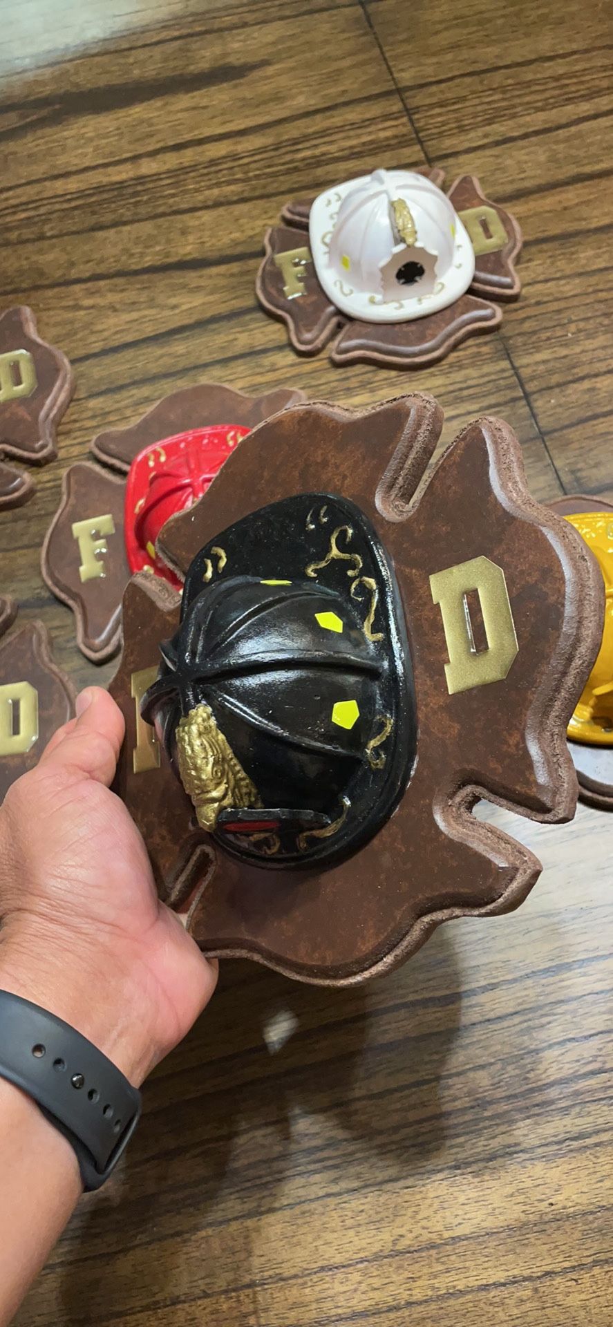 Hand Made Mini Fire Fighter Helmets