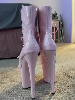 8 Inch Baby Pink Pleasers High Heels Thumbnail