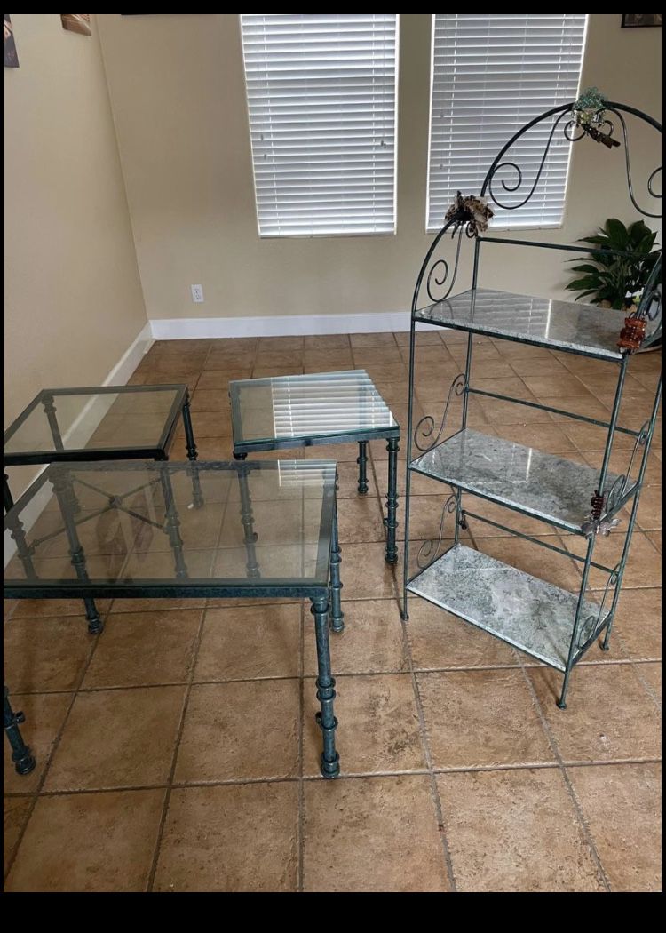 Glass Shelf, End Tables  and Coffee Table 