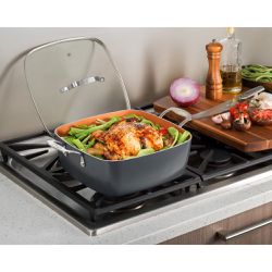 20 Piece All in One Kitchen Cookware + Bakeware Set with Nonstick Durable Ceramic Copper Coating Thumbnail