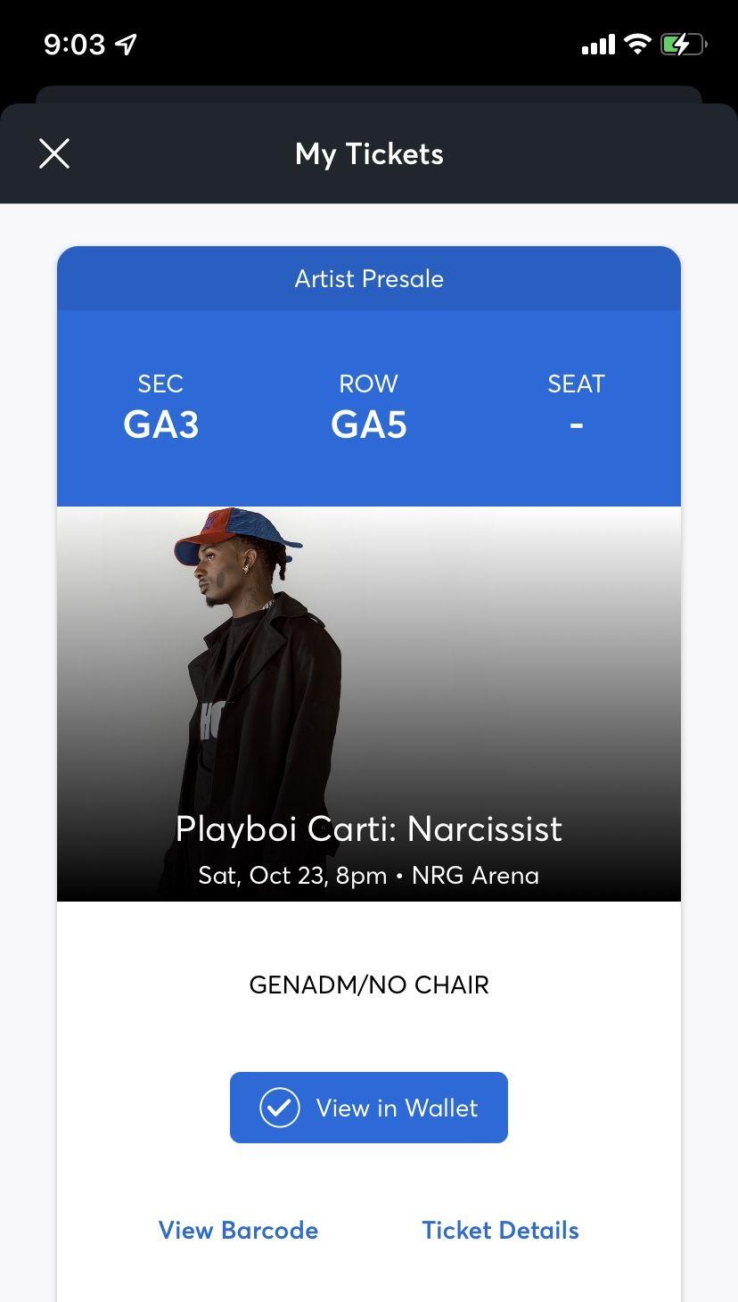 Playboi carti Pit Tickets @houston