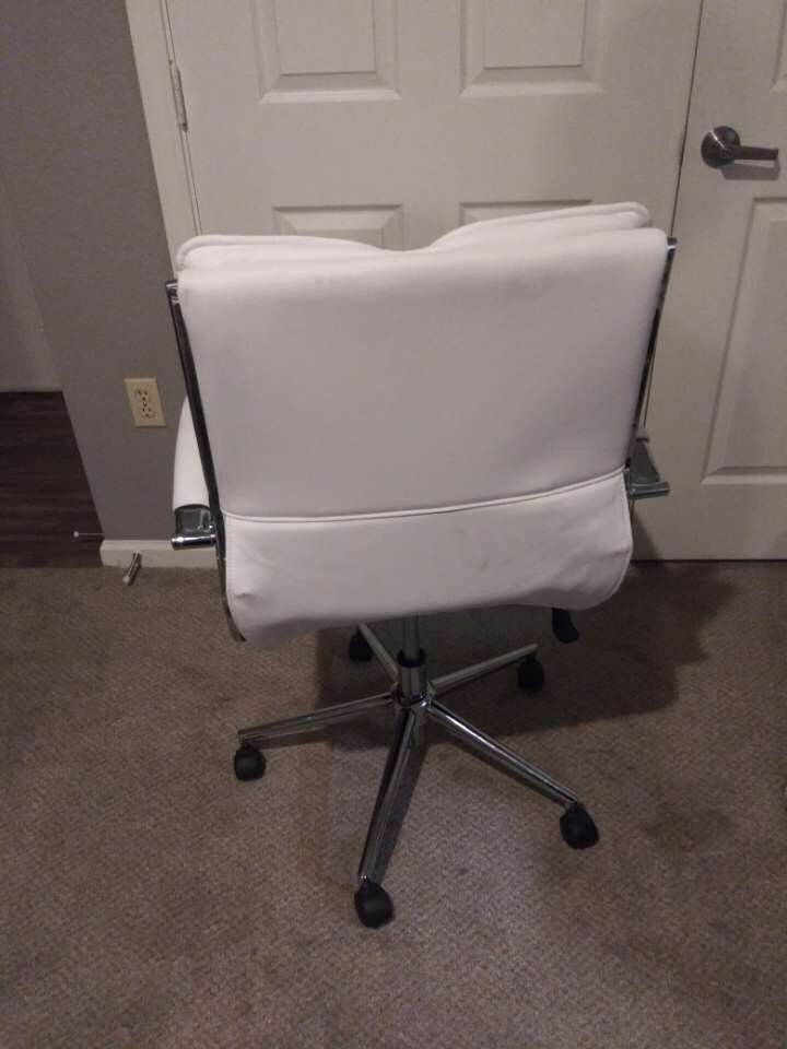 White leather office chair