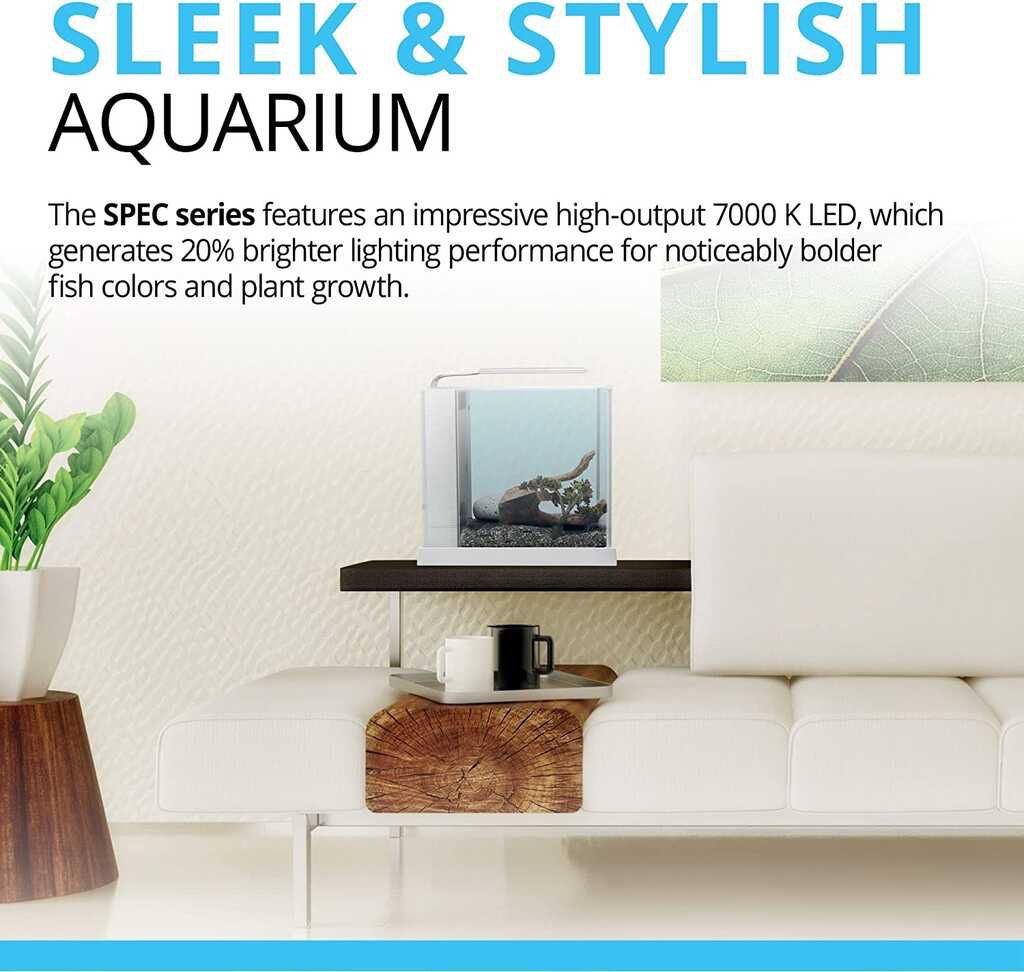 Fluval SPEC Freshwater Aquarium Kit, Aquarium with LED Lighting and 3-Stage Filtration