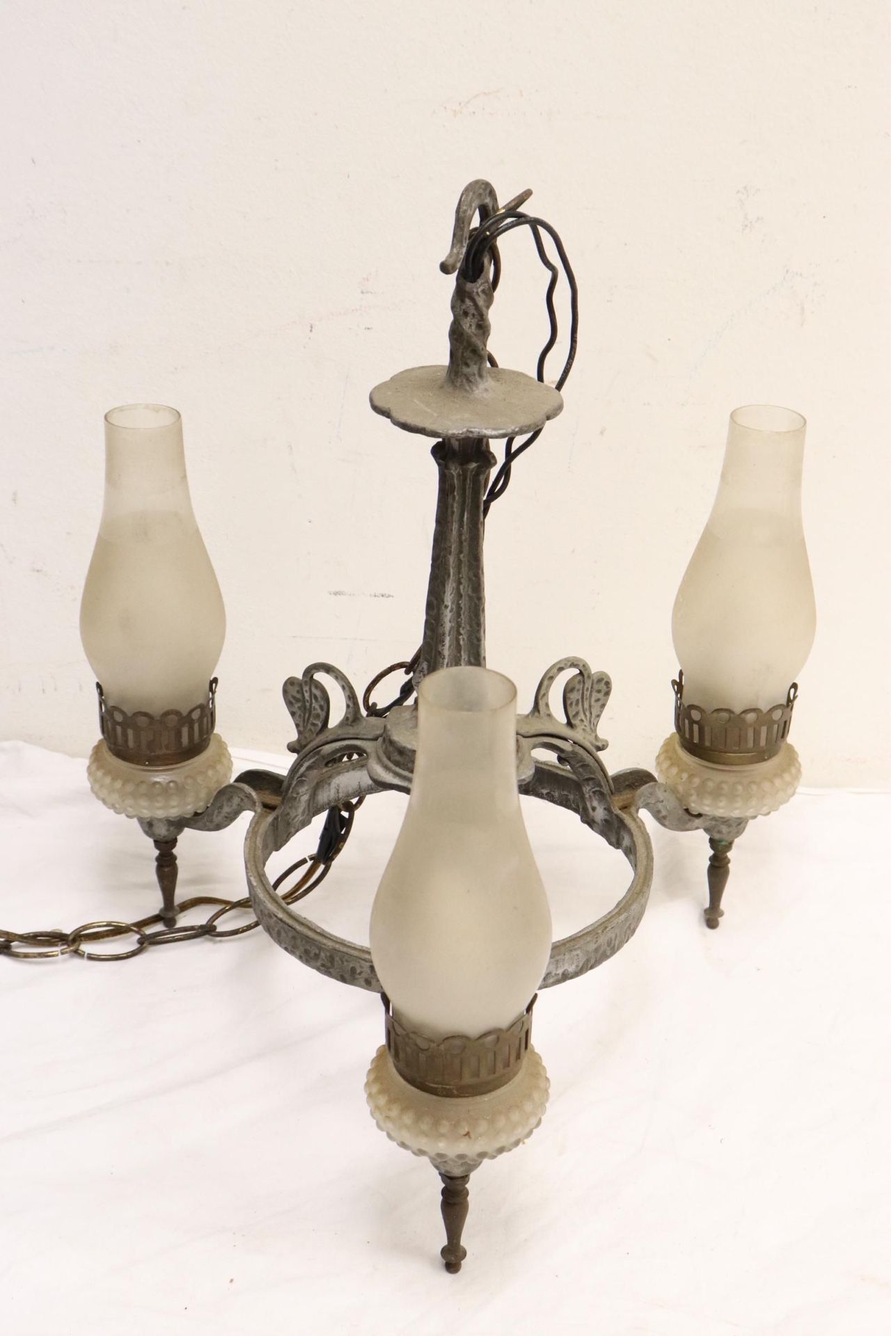 Victorian ceiling light and a Victorian table lamp  