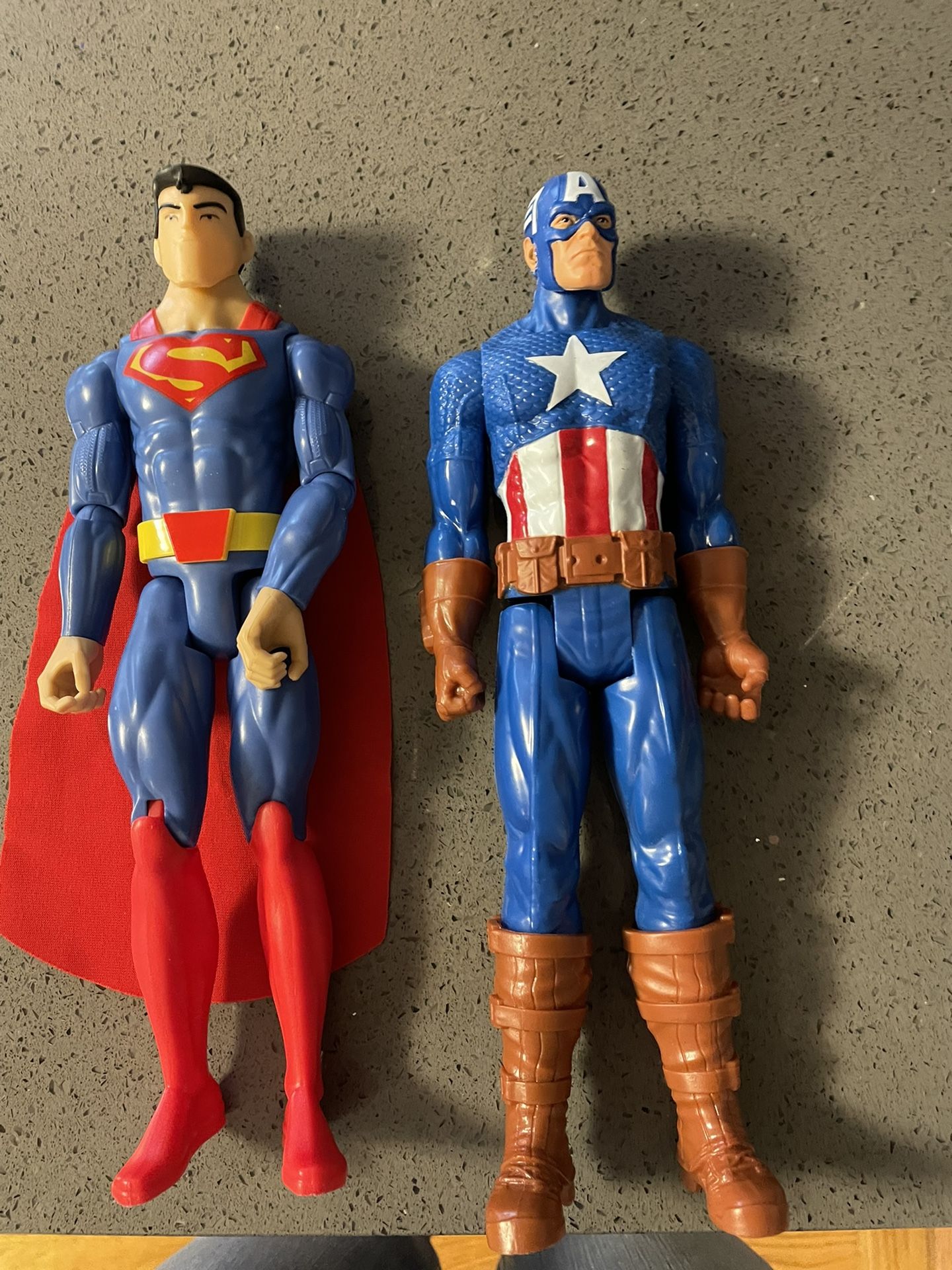 Superman and Captain America Action Figures