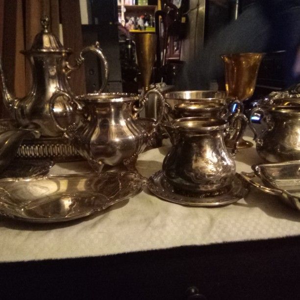 Silver Tea Sets,. All Silver