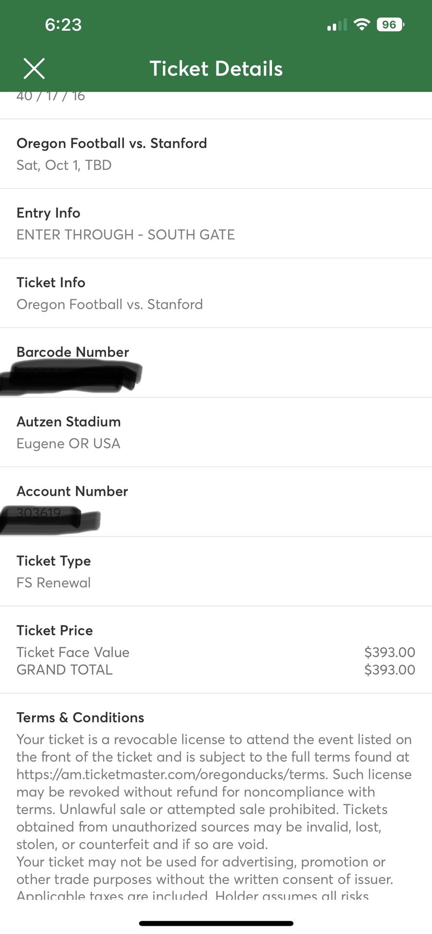 Oregon Ducks Football vs Stanford