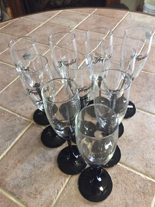 Set Of 10 Freixenet Champagne Glasses