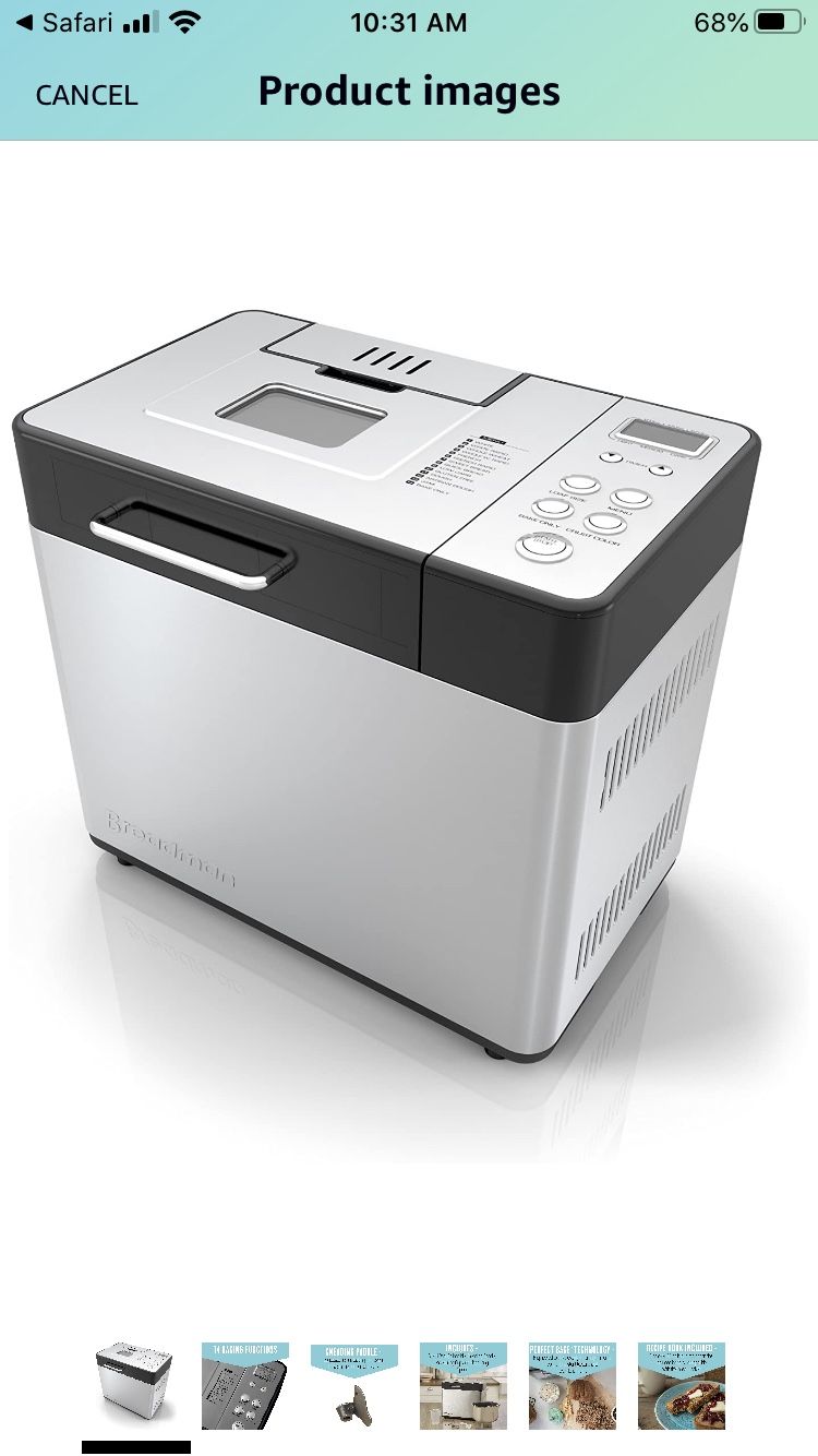 Breadman 2 lb Professional Bread Maker, Stainless Steel, BK1050S