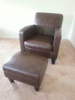 Ikea Jappling Leather Chair And Ottoman, Ikea Leather Chair With Ottoman