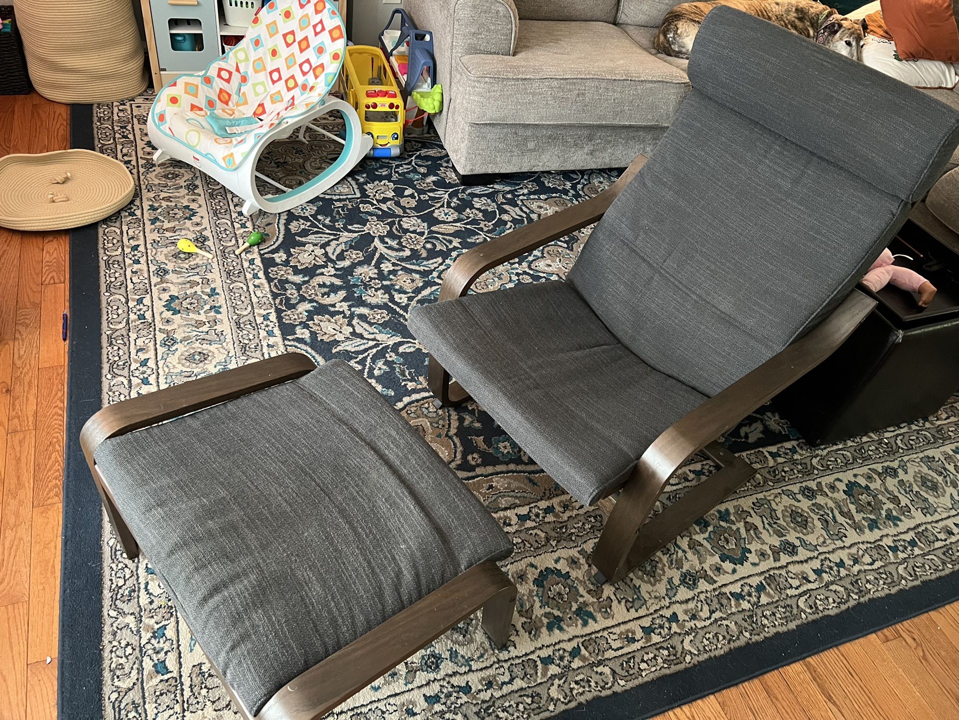 IKEA Armchair With Ottoman
