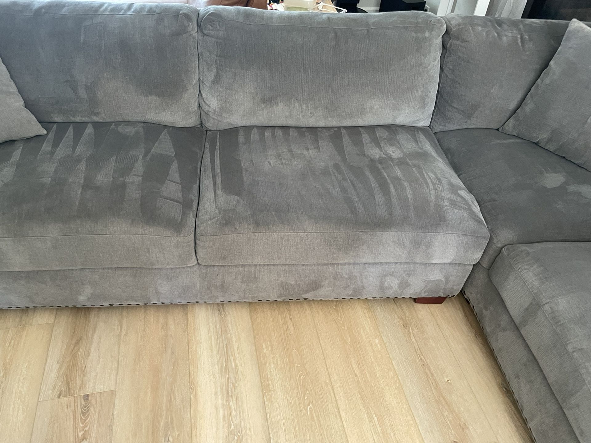 Costco Microfiber Grey Sectional With Ottoman