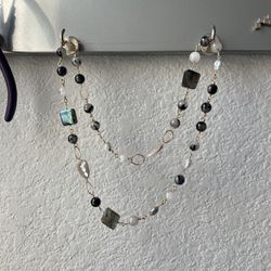 Mixed Gemstone Necklace On 14k Gold Filled Handmade By Me  Thumbnail