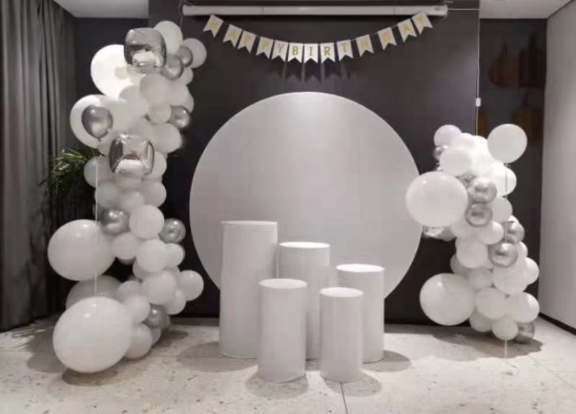 White Pedestals Cylinders