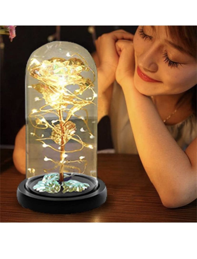 Christmas Xmas Flower Rose Gift Mom Mother's Day Birthday Gifts, Led Light String Beauty Rose Gifts for Her Wedding,Valentine's Day,Christmas, Anniver