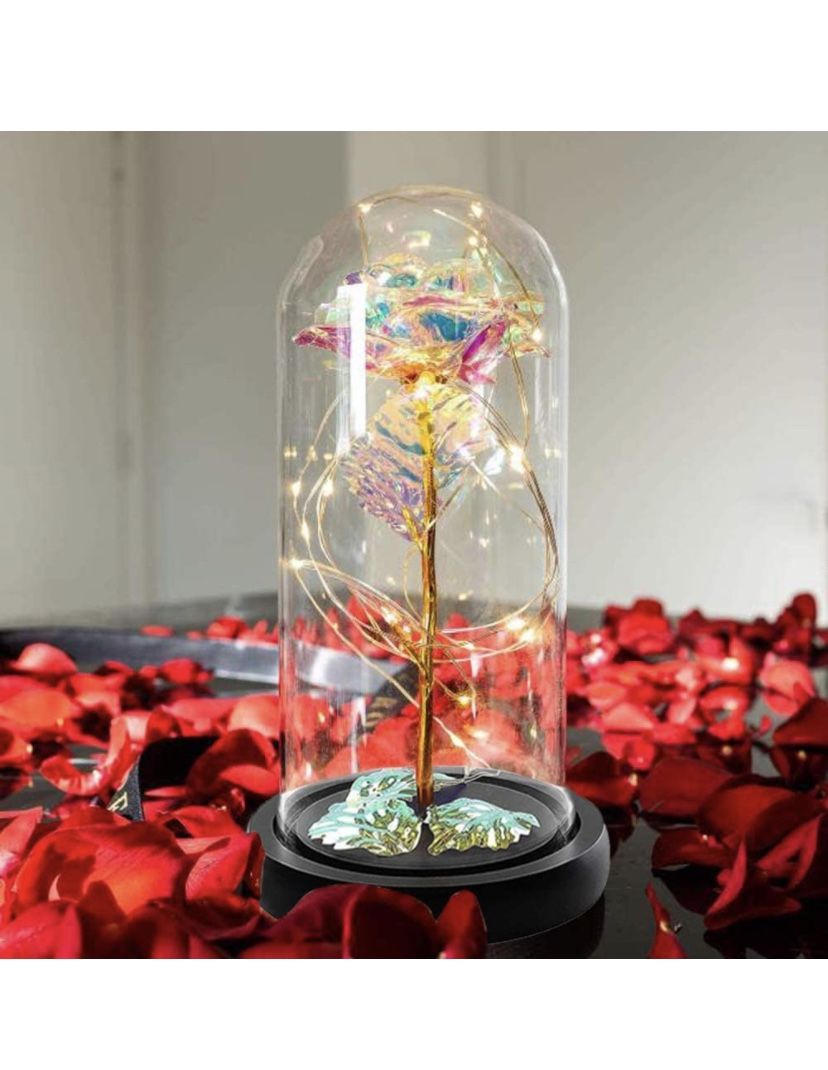 Christmas Xmas Flower Rose Gift Mom Mother's Day Birthday Gifts, Led Light String Beauty Rose Gifts for Her Wedding,Valentine's Day,Christmas, Anniver