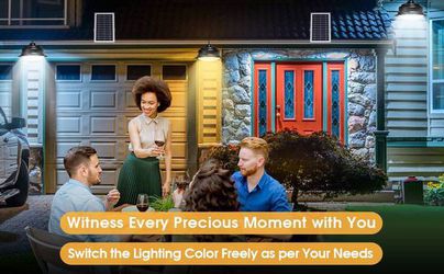 4 lights Solar Lights Indoor Outdoor Home Dual Head Solar Pendant Light with Smart Remote Control Dual Color Switchable Brightness & Timing Adjustable Thumbnail