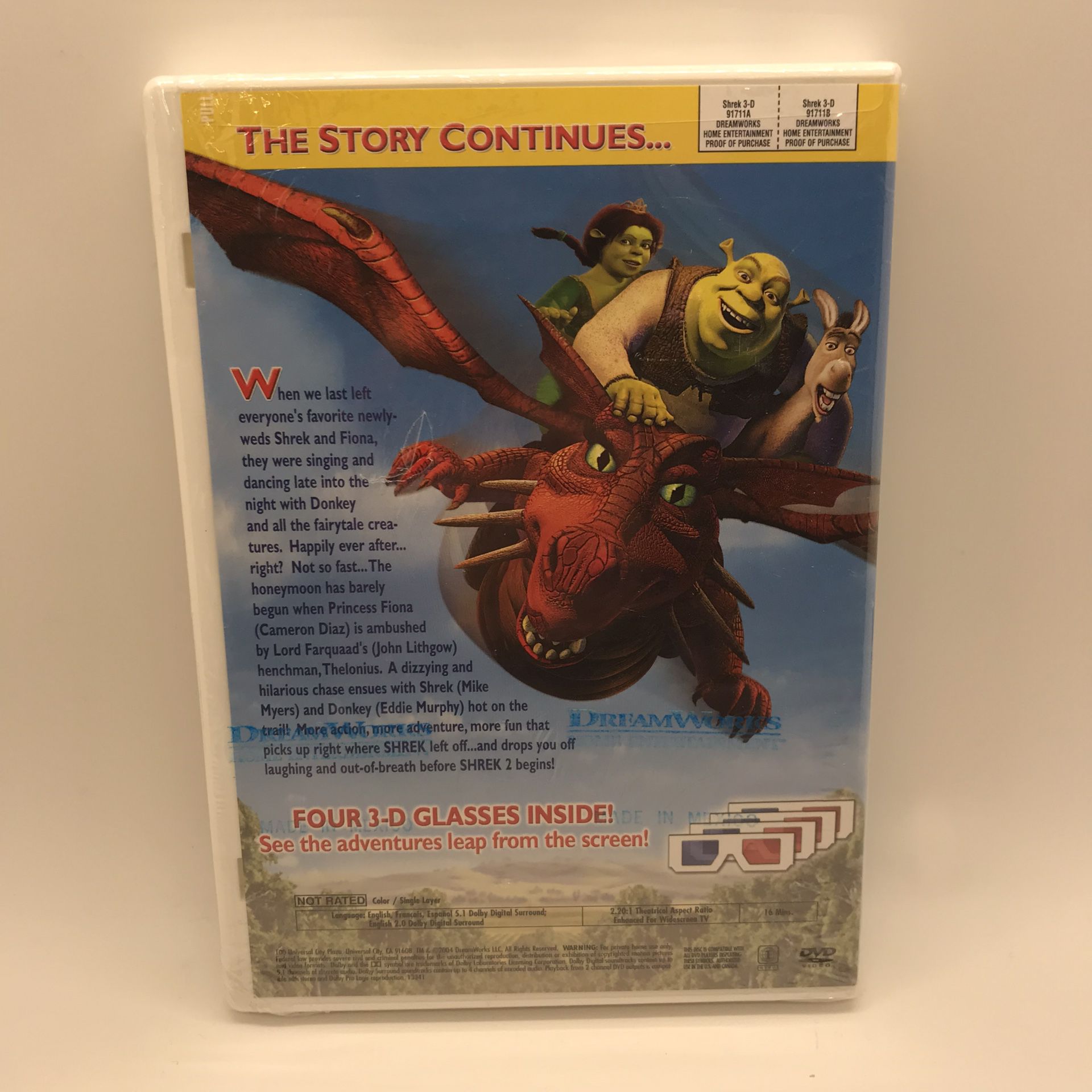 Brand New Shrek 3-D DVD