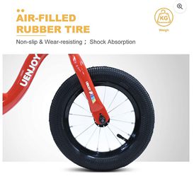 NIB 2 in 1 Kids Bike & Balance Bike 12” w/Detachable Training Wheels, Adjustable, 2-6 Years Old, Red Thumbnail