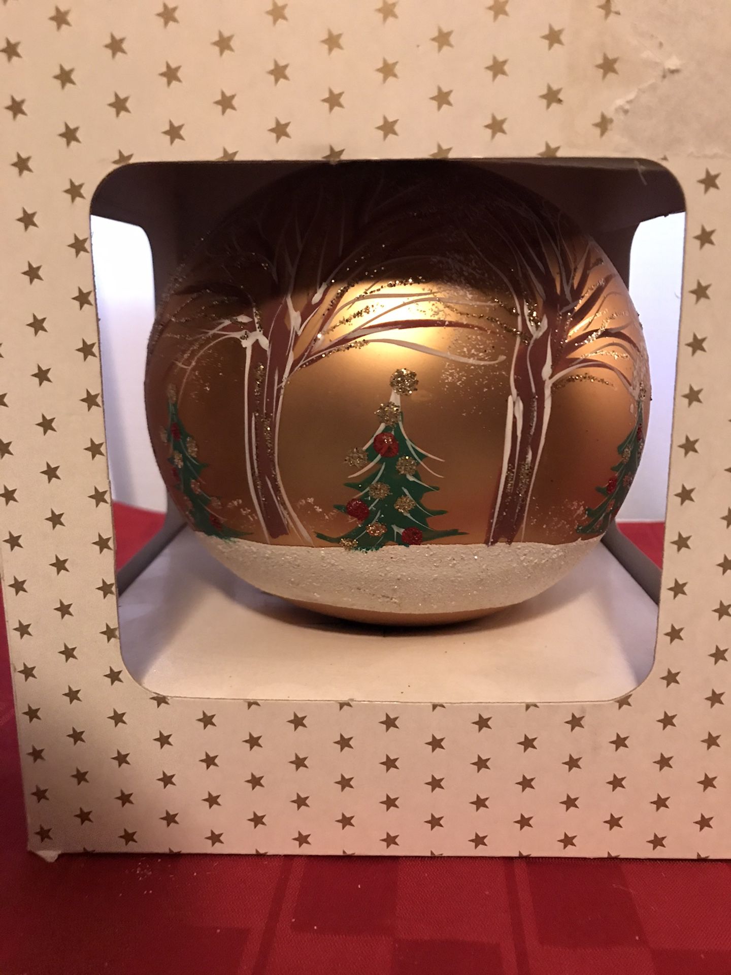 Giant Decorative Hand Made Christmas Ornament Trees and Snow